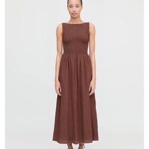 Hill House Cosima Nap Dress Chocolate Brown Midi Dress
